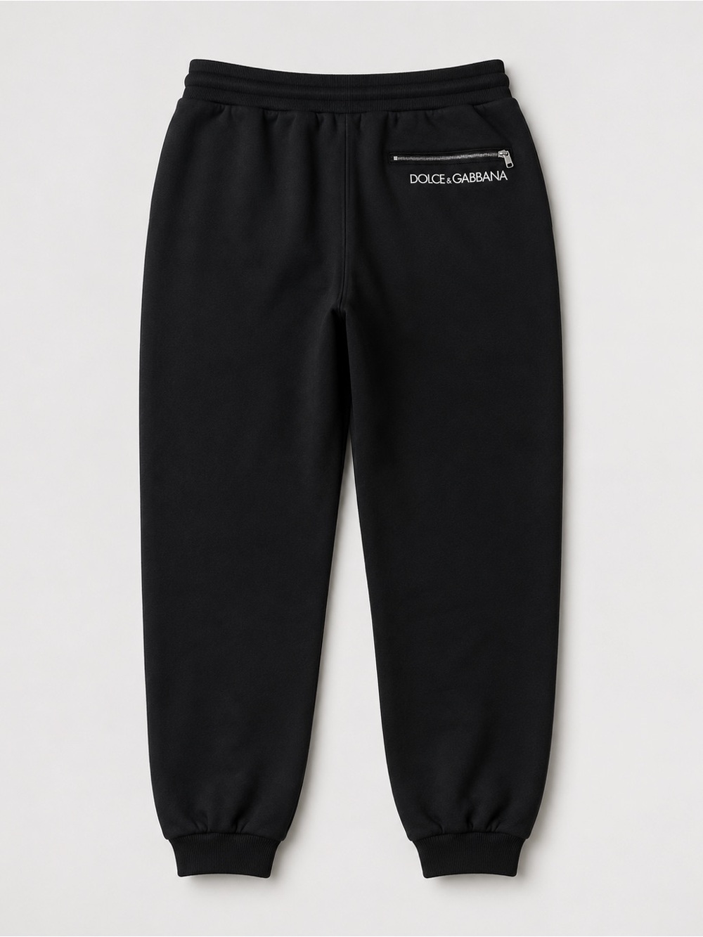 Dolce & Gabbana Mens Black Logo Zip Joggers